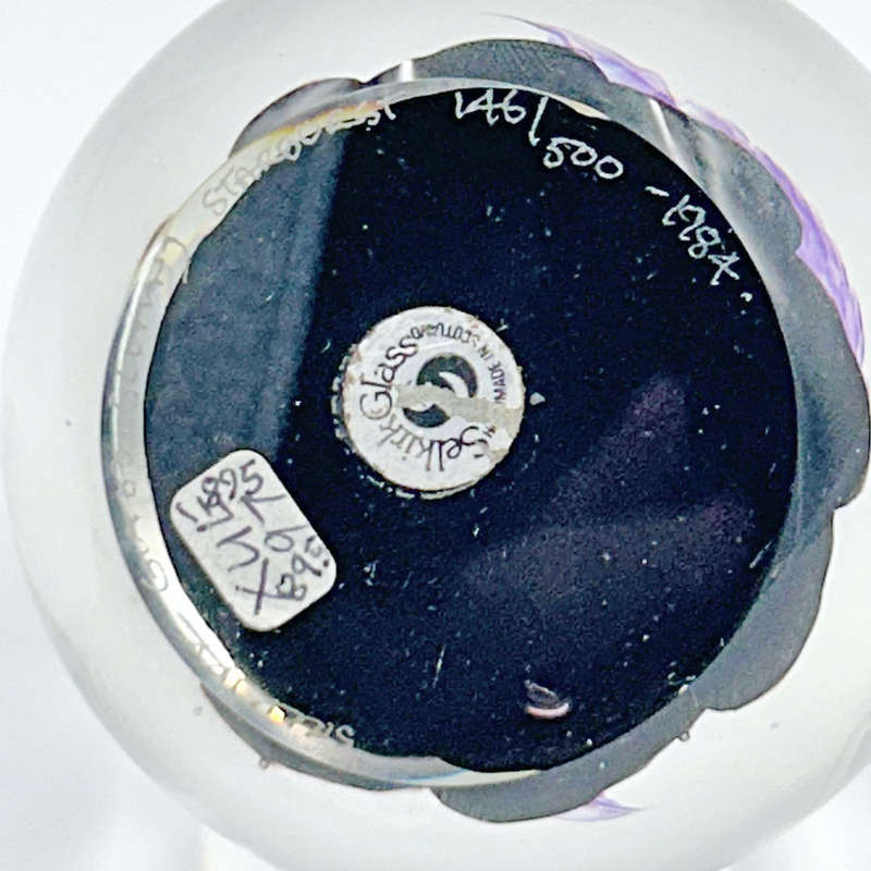Selkirk Scotland Starburst Art Glass Paperweight 1984