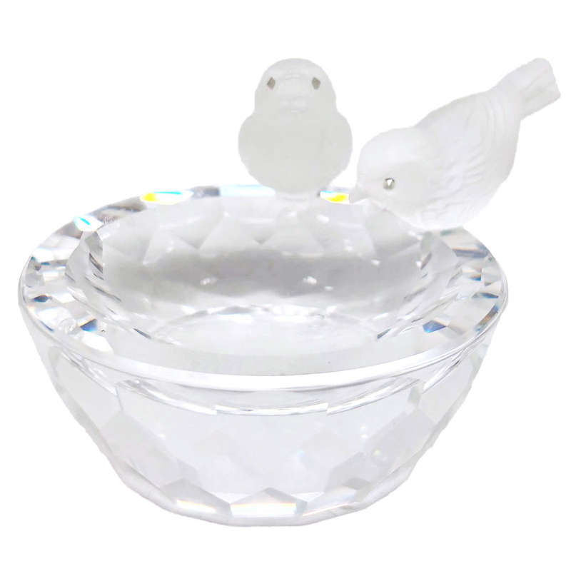 Swarovski Crystal Birds At Birdbath 010229