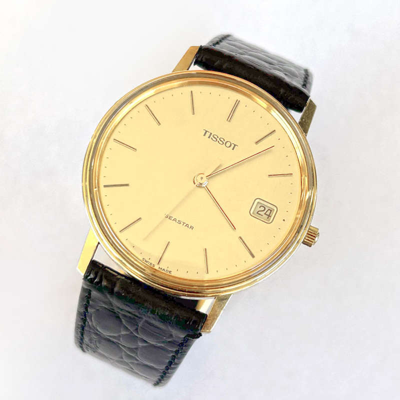 14ct Tissot Men's Seastar Quartz Champagne Dial 1990s