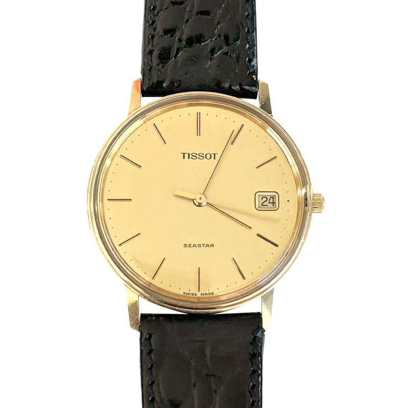 14ct Tissot Men's Seastar Quartz Champagne Dial 1990s