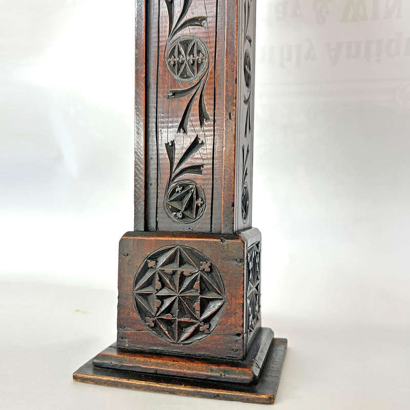 Antique Pocket Watch Wooden Stand In Form Of A Grandfather Clock 19th