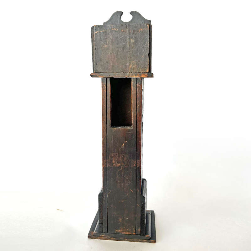 Antique Pocket Watch Wooden Stand In Form Of A Grandfather Clock 19th