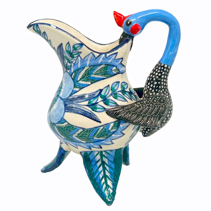 Ardmore Hand Painted Bird Jug Fudni 2007