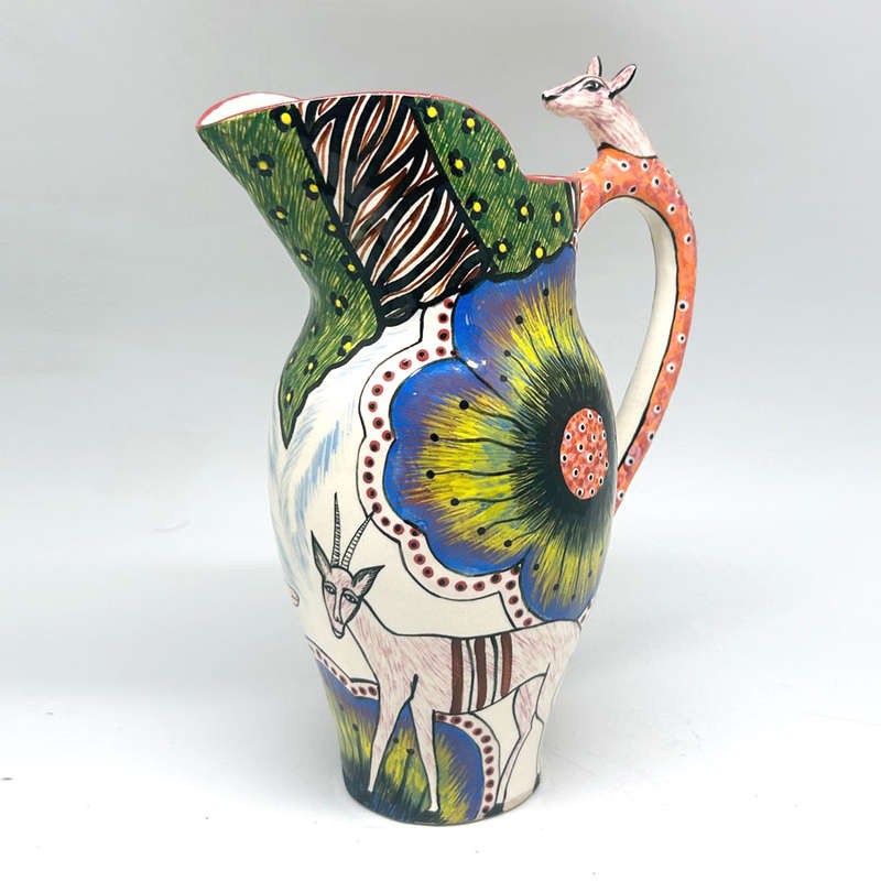 Ardmore Hand Painted Buck Jug Ozolo 1999