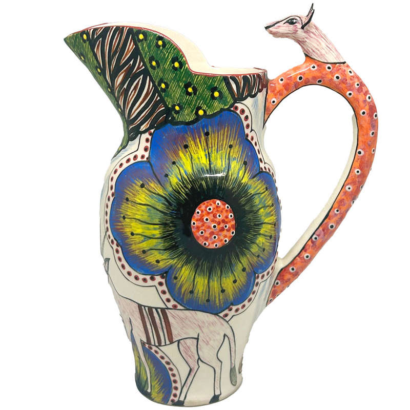 Ardmore Hand Painted Buck Jug Ozolo 1999