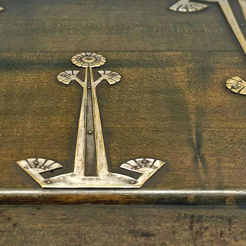 Art Nouveau Jugendstil Metal Mounted  Box