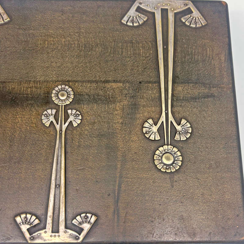 Art Nouveau Jugendstil Metal Mounted  Box