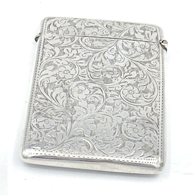 Hallmarked Silver Calling Card Case Birmingham 1910