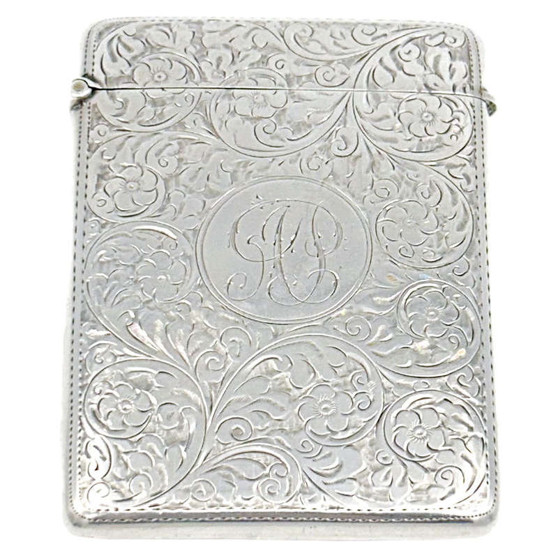 Hallmarked Silver Calling Card Case Birmingham 1910
