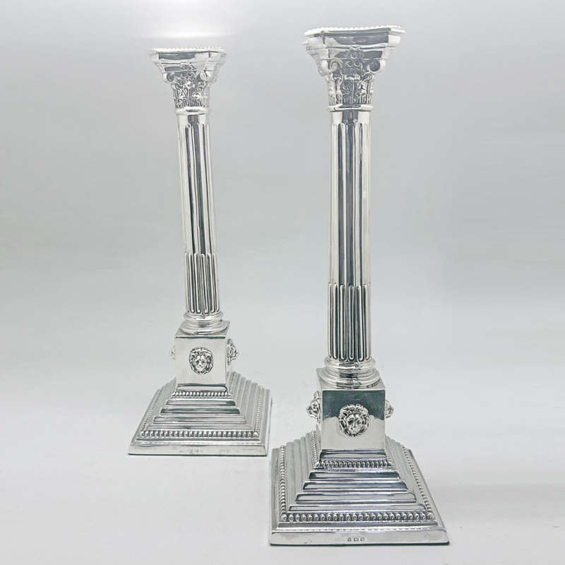 Hallmarked Silver Pair Candlesticks Birmingham 1902