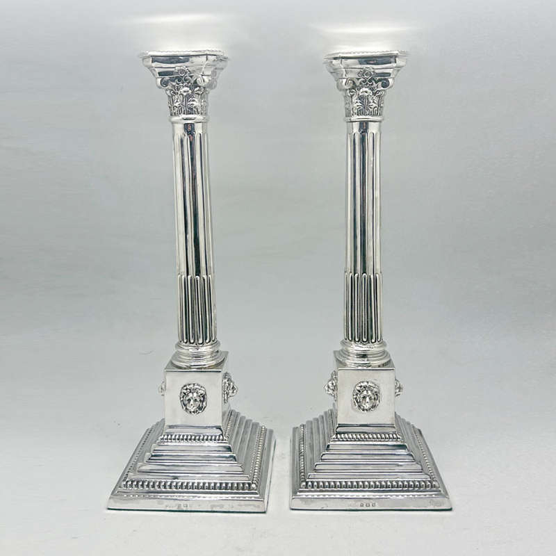 Hallmarked Silver Pair Candlesticks Birmingham 1902