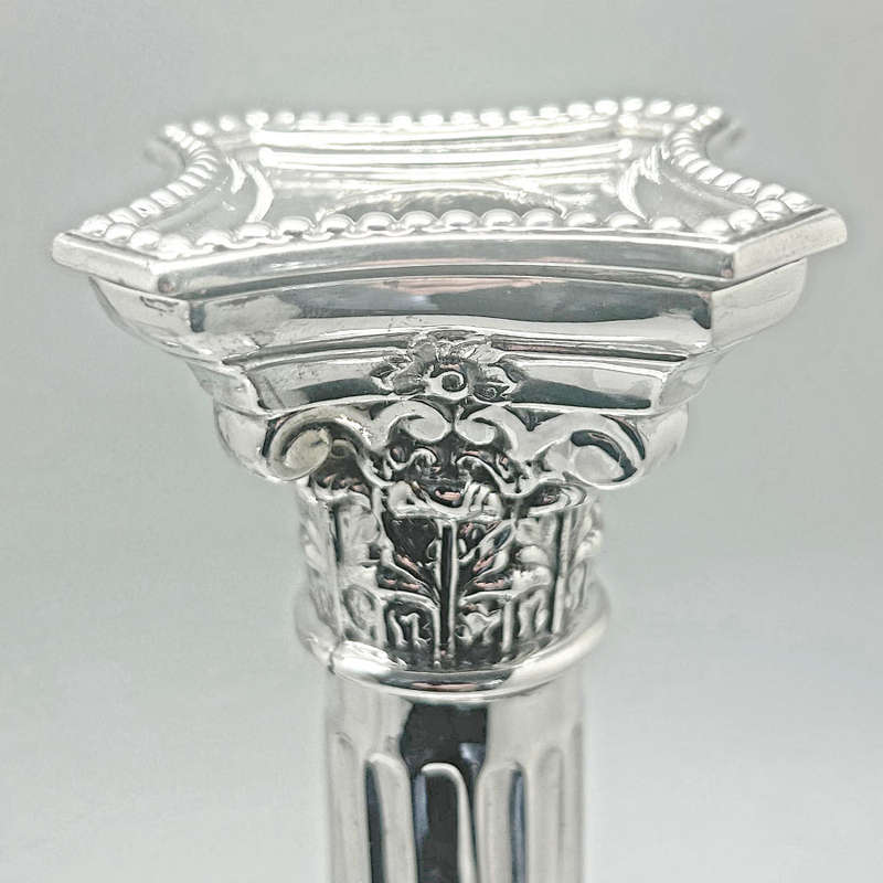 Hallmarked Silver Pair Candlesticks Birmingham 1902