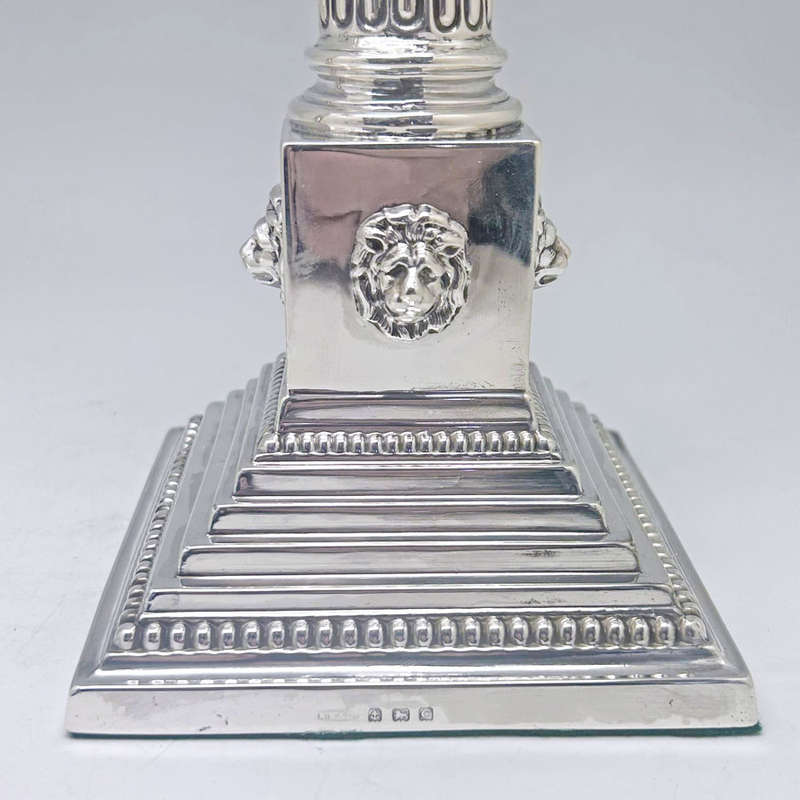 Hallmarked Silver Pair Candlesticks Birmingham 1902