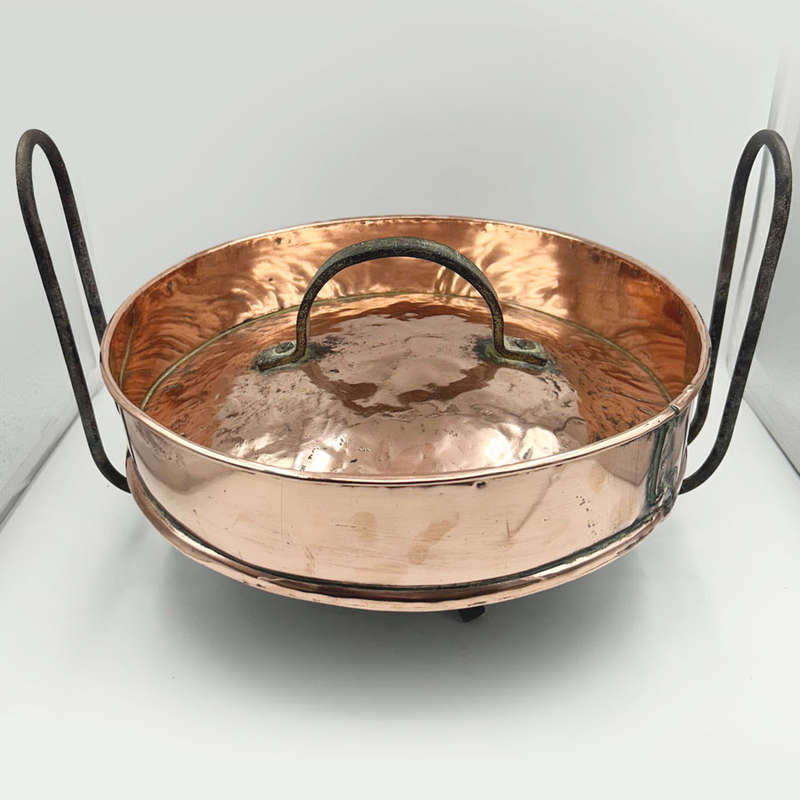 Cape Copper Tart Pan And Cover 20th Applied Handles