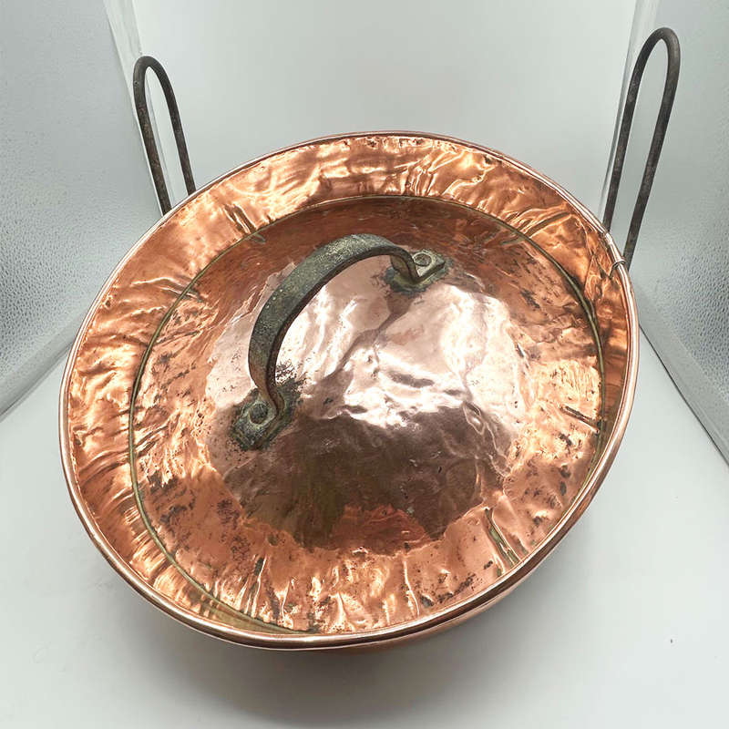 Cape Copper Tart Pan And Cover 20th Applied Handles
