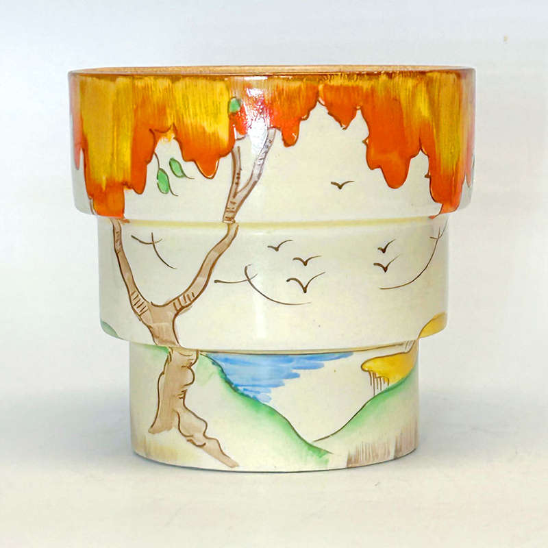 Clarice Cliff Taormina Art Deco Stepped  Vase C1930