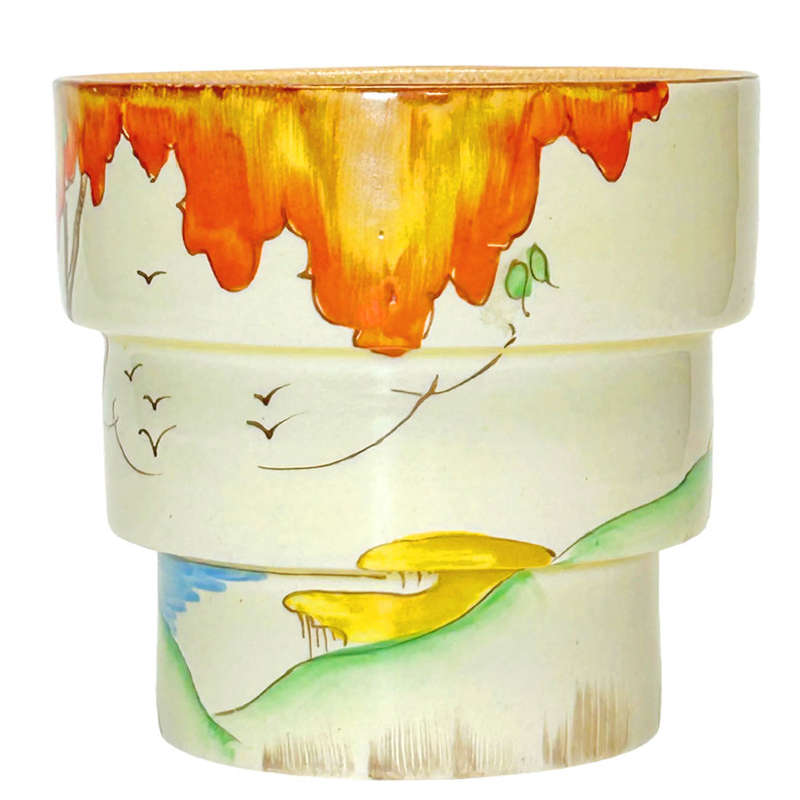 Clarice Cliff Taormina Art Deco Stepped  Vase C1930