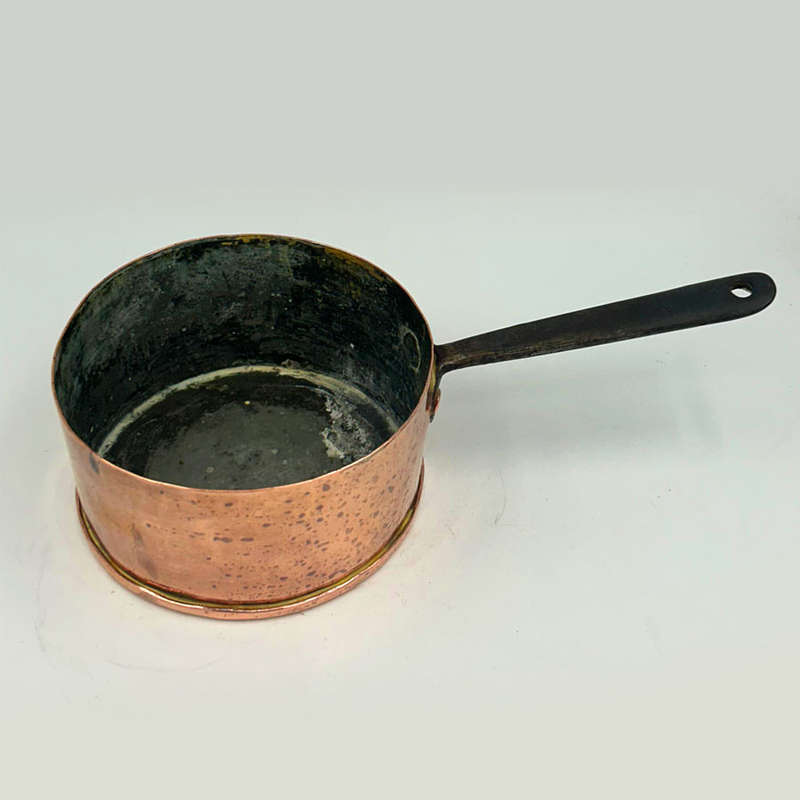 Copper Pot With White Metal Handle