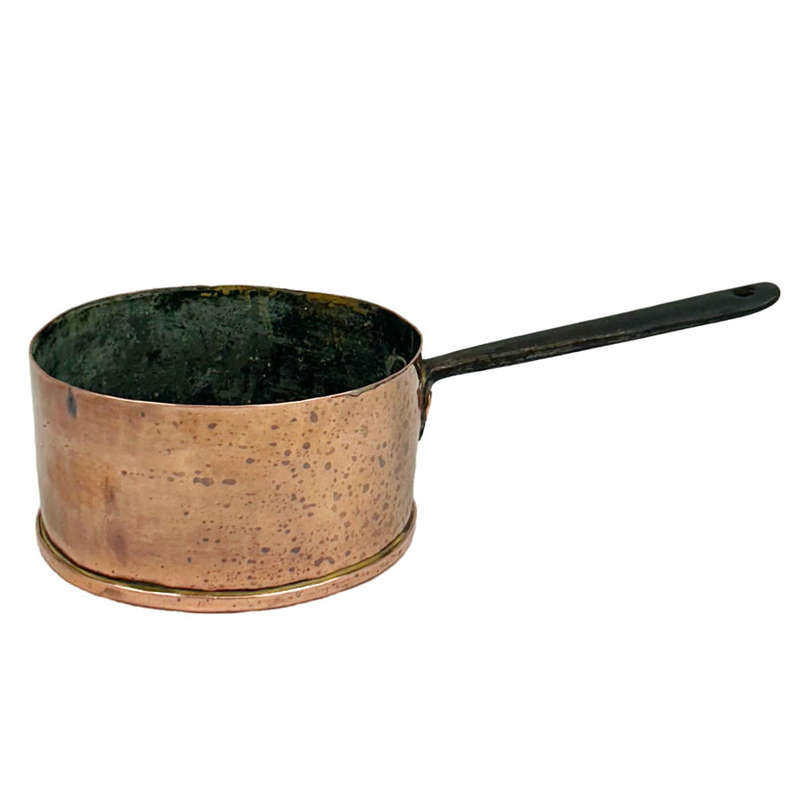 Copper Pot With White Metal Handle