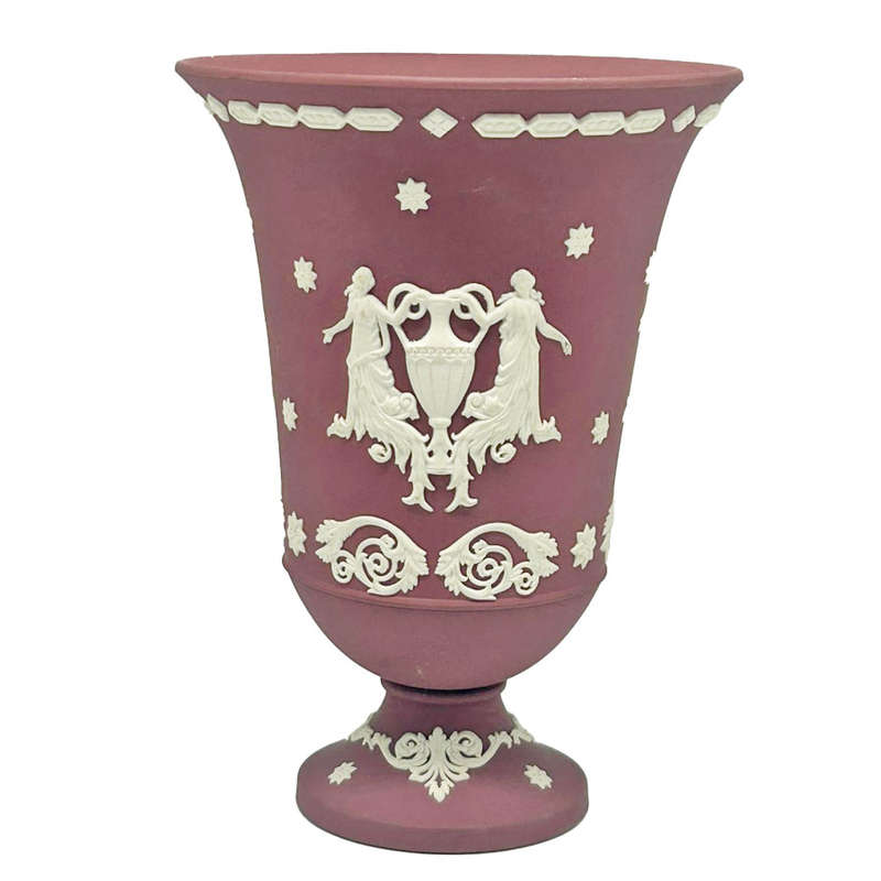 Rare Wedgwood Wine Crimson Red Jasper Ware Vase