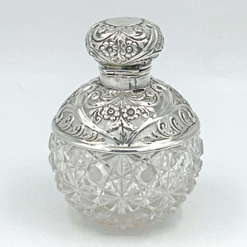 Cut Glass Silver Topped Perfume Bottle Birmingham 1897