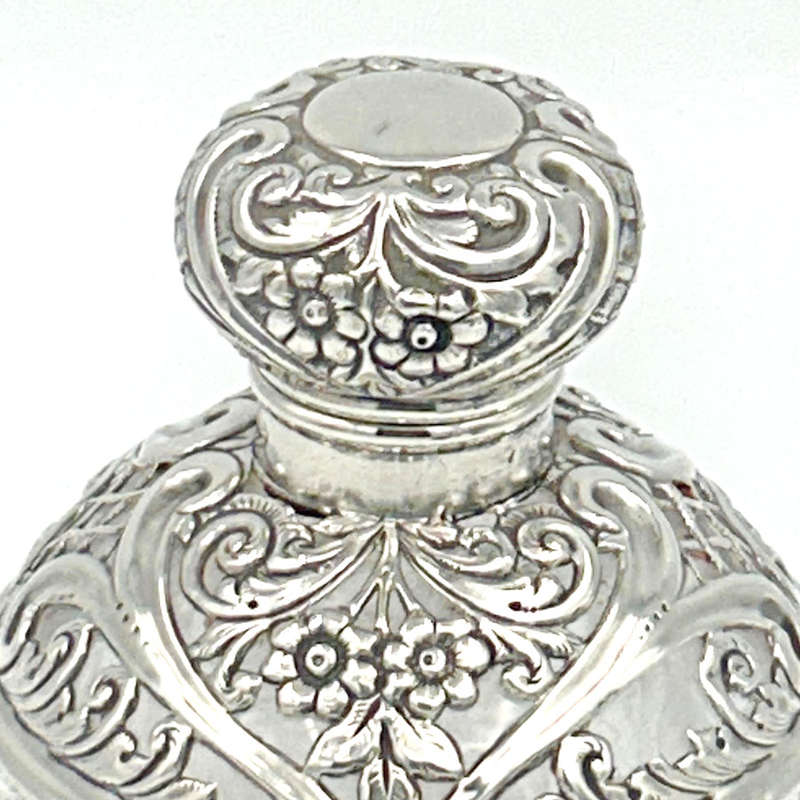 Cut Glass Silver Topped Perfume Bottle Birmingham 1897