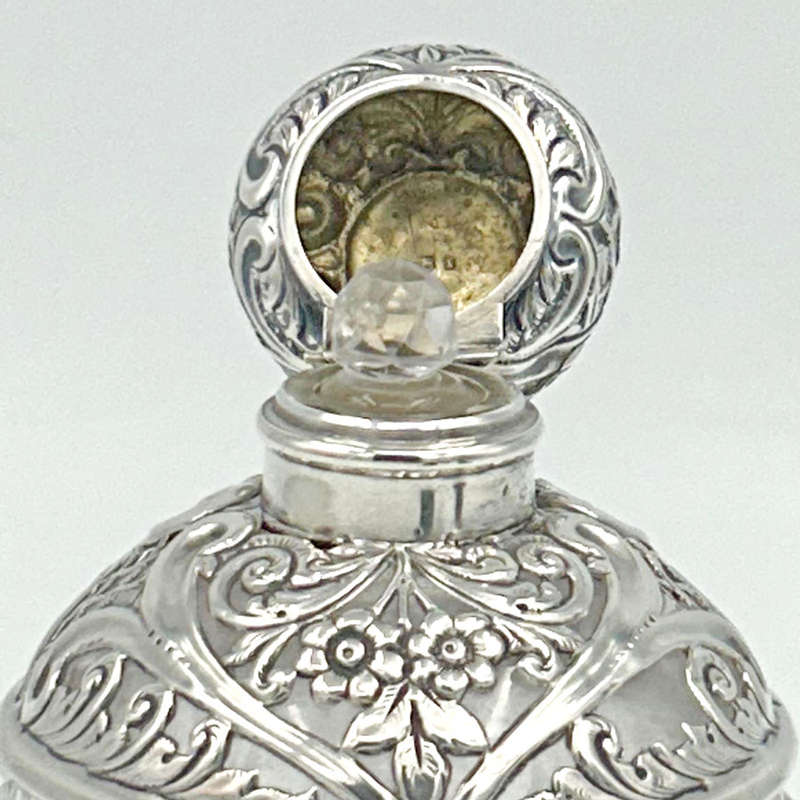 Cut Glass Silver Topped Perfume Bottle Birmingham 1897
