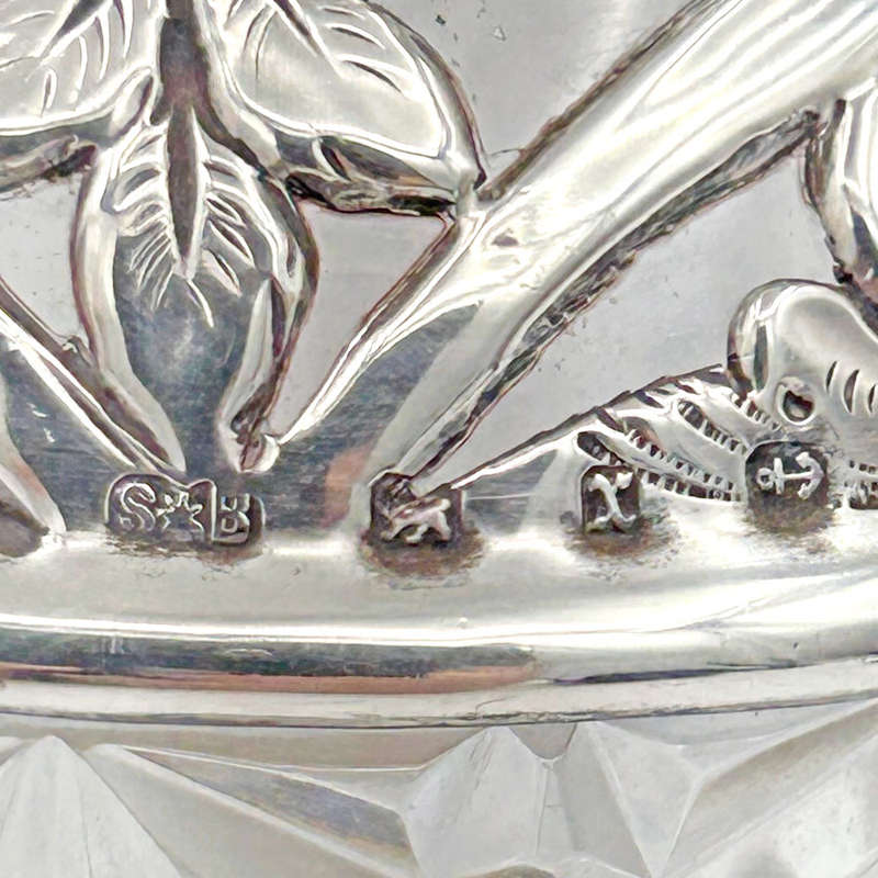 Cut Glass Silver Topped Perfume Bottle Birmingham 1897