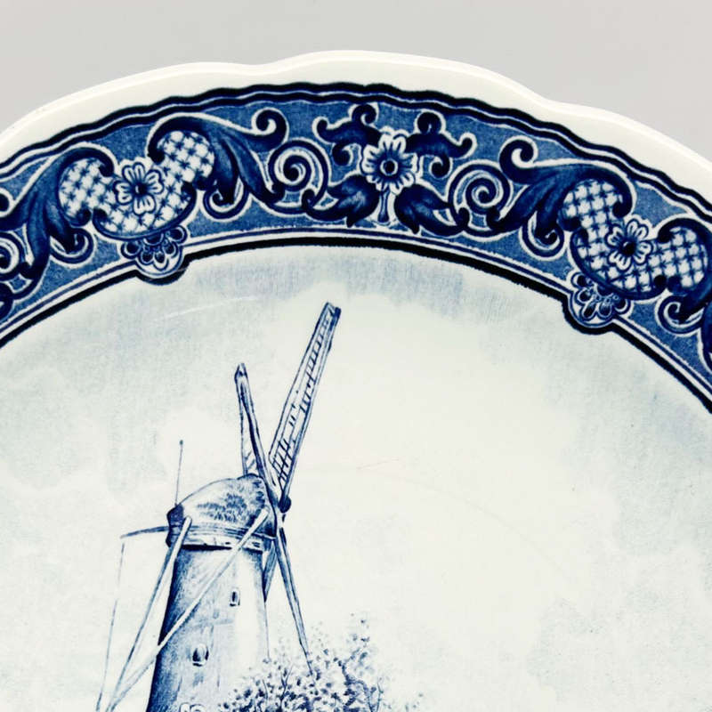 Delfts Royal Sphinx  Blue And White Wind Mill Scene Wall Charger