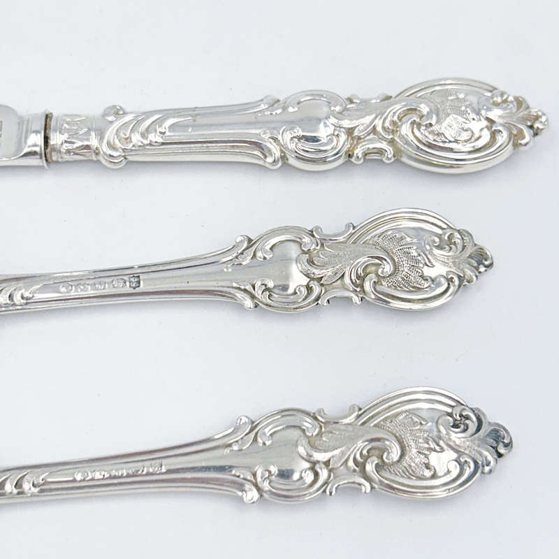 Hallmarked Silver Christening Boxed Set  Martin Hall  Sheffield 1879