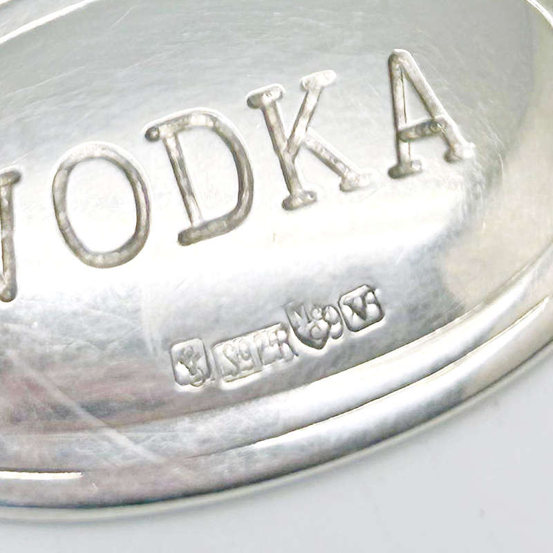 Hallmarked Silver Vodka Decanter Label