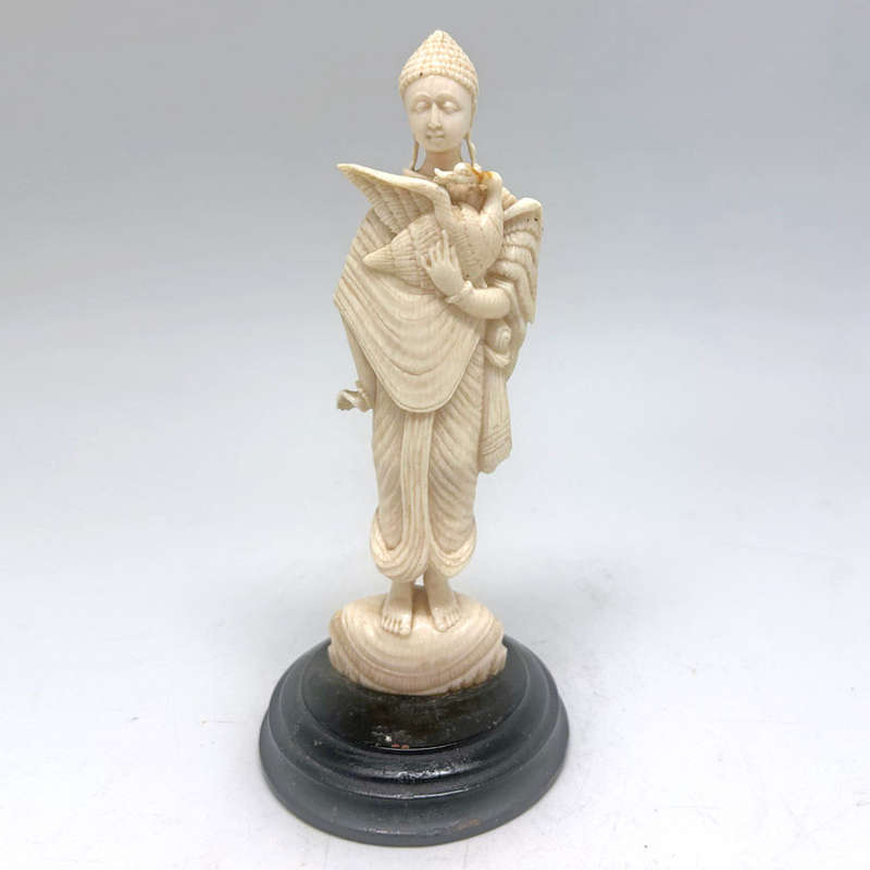 Indian Ivorine Lady With Bird 20th