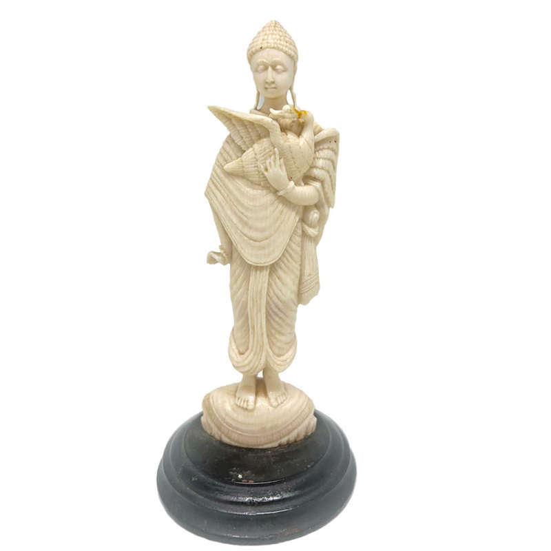 Indian Ivorine Lady With Bird 20th