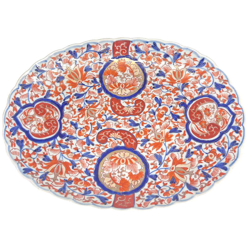Japanese Meiji Period Imari Oval Bowl  C1868