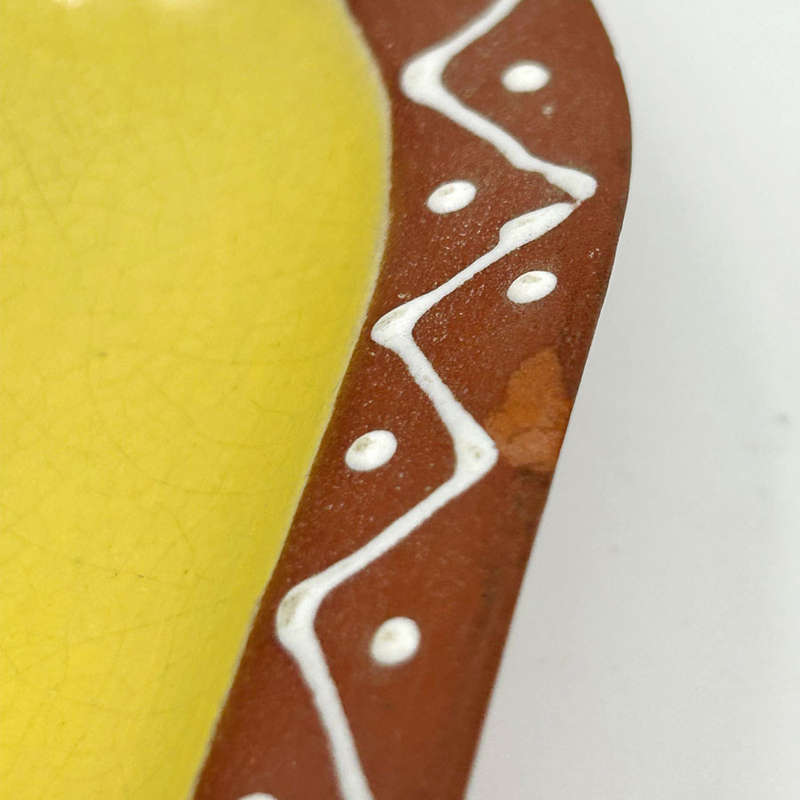 Kalahari Pottery Bowl Mustard With Dotted Border