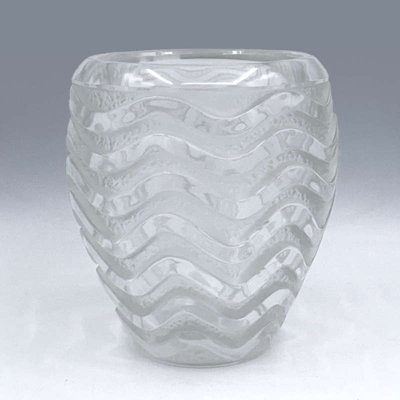 Lalique France Meandres French Art Glass Vase C1950
