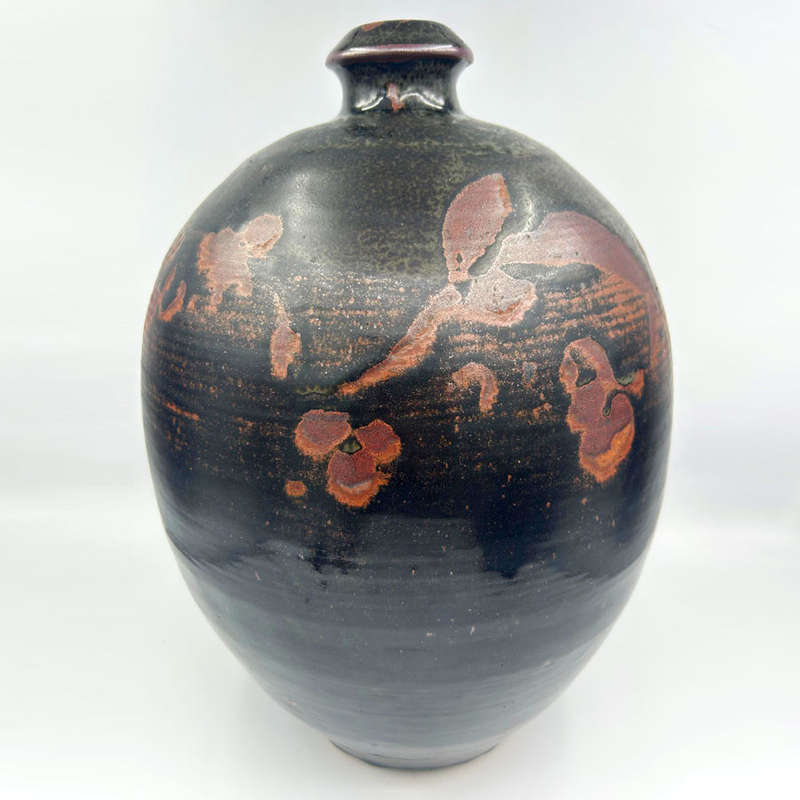 Large Tim Morris Bottle Neck Brown Green Tones Vase