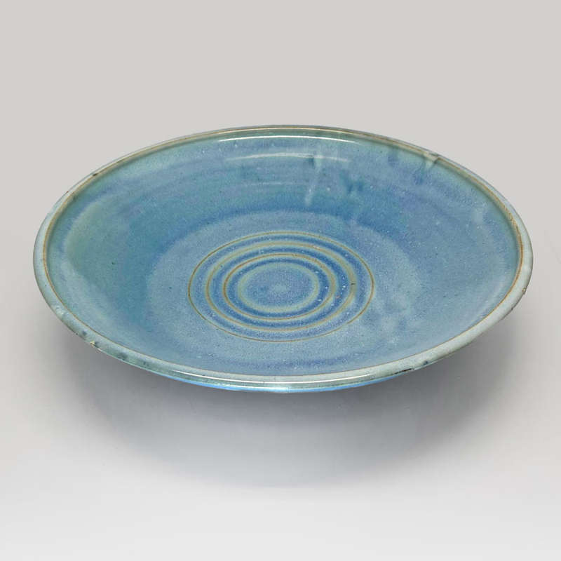 Linnware Pottery Large Hand Potted  Blue Bowl