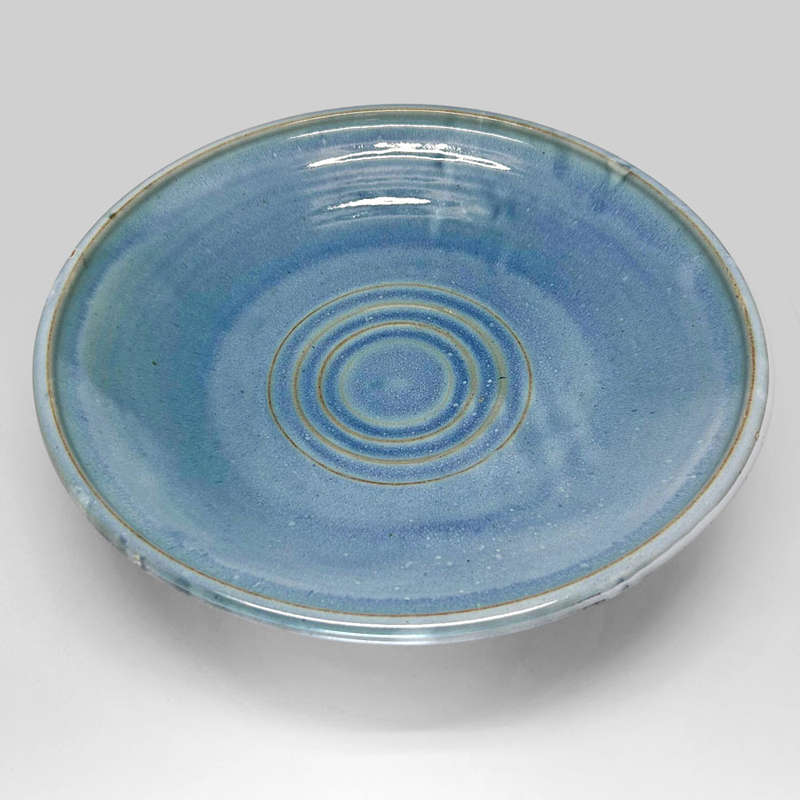 Linnware Pottery Large Hand Potted  Blue Bowl