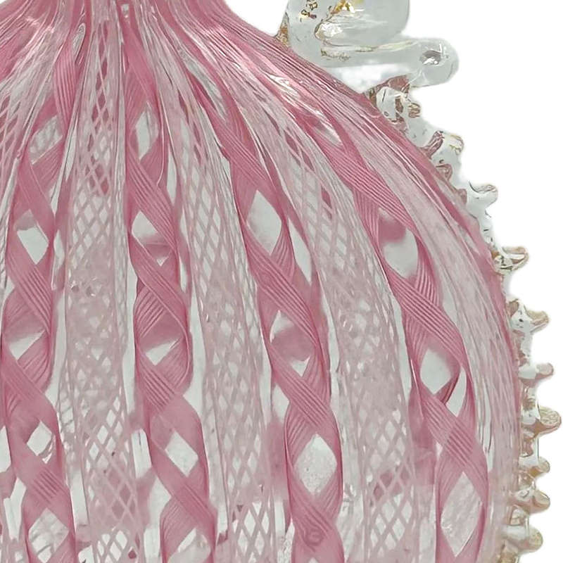 Murano Venetian Pink and White Zanfirico Latticino Perfume Bottle C1920