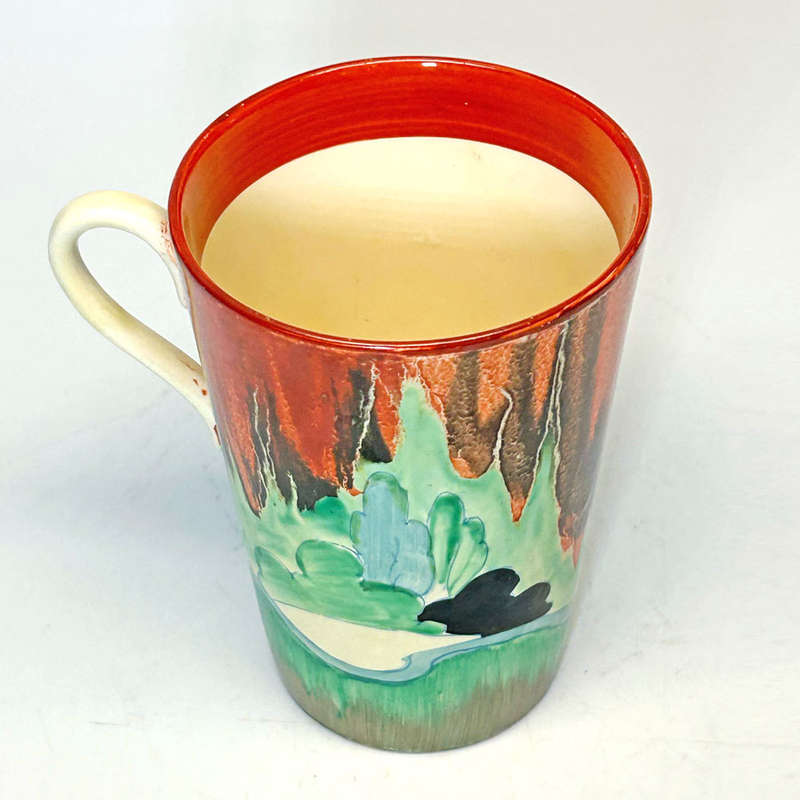 Rare Clarice Cliff Bizarre Forest Glen Mug C1934