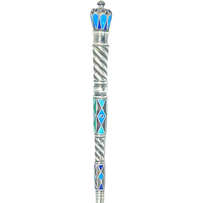 Russian Silver  Saint Petersburg Champlevé Enamel Large Spoon C1873