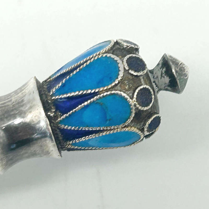 Russian Silver  Saint Petersburg Champlevé Enamel Large Spoon C1873