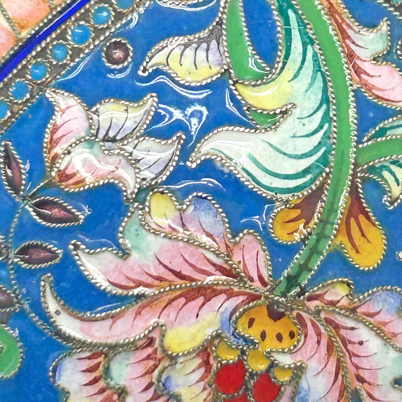 Russian Silver  Saint Petersburg Champlevé Enamel Large Spoon C1873