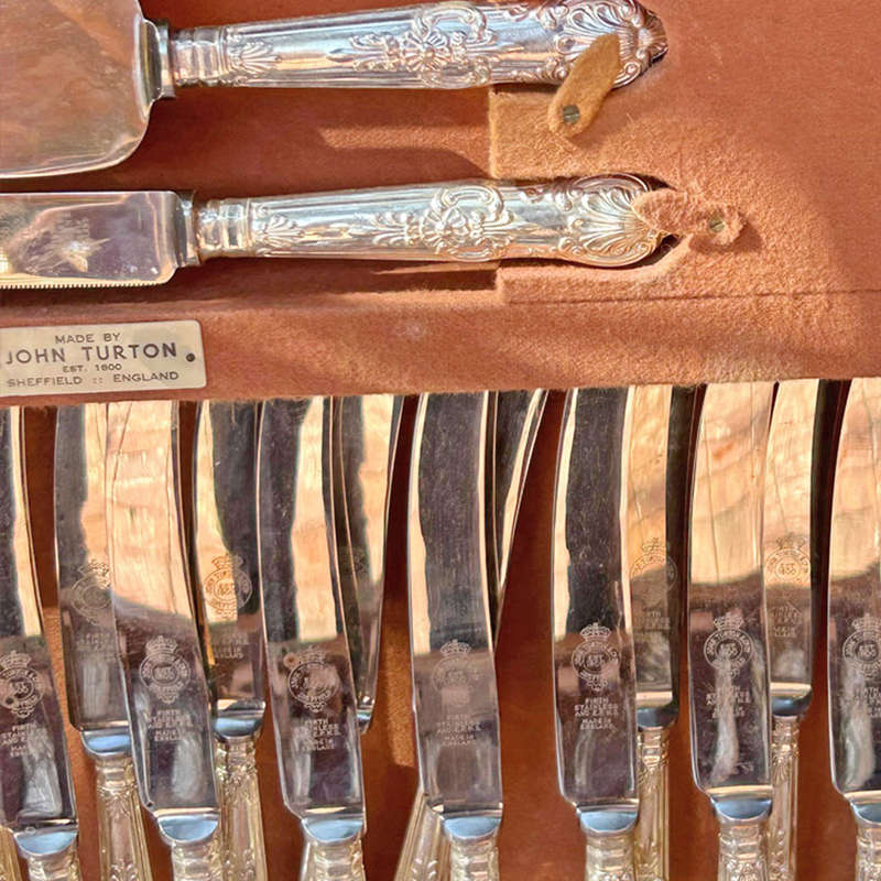 Silver Plated John Turton Kings Pattern Canteen of Cuttlery 150 Piece