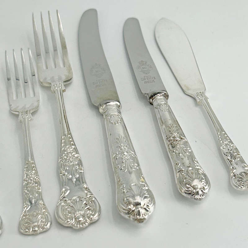 Silver Plated John Turton Kings Pattern Canteen of Cuttlery 150 Piece