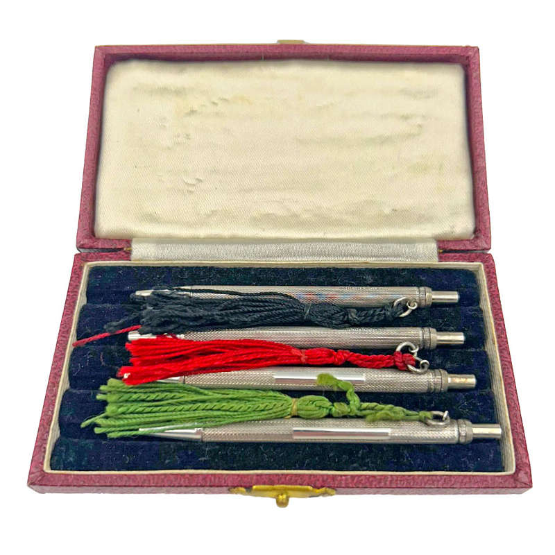 Sterling Silver Boxed Poker Pencil Set C1940