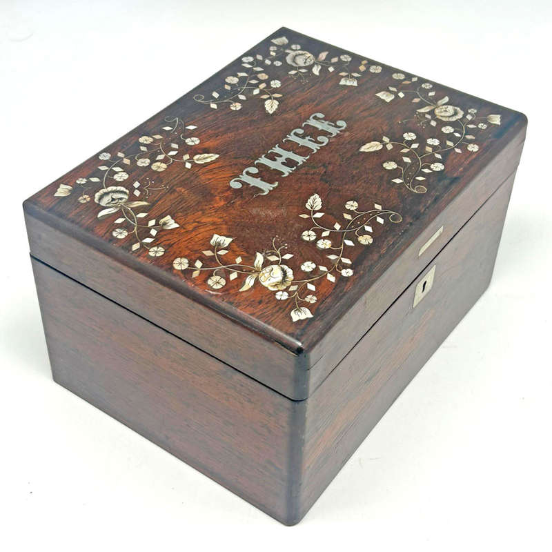 Victorian Silk Lined Rosewood  Box