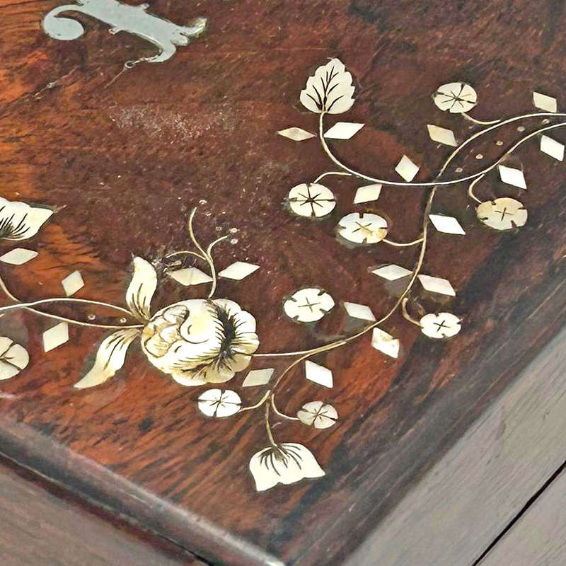 Victorian Silk Lined Rosewood  Box