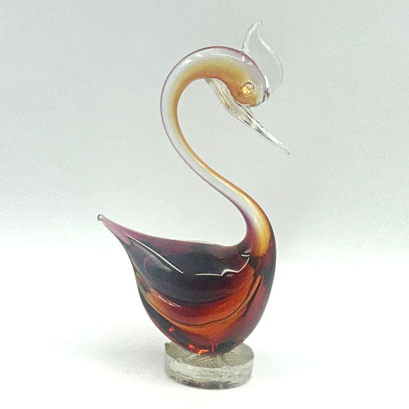 Murano Amber Glass Swan 20th